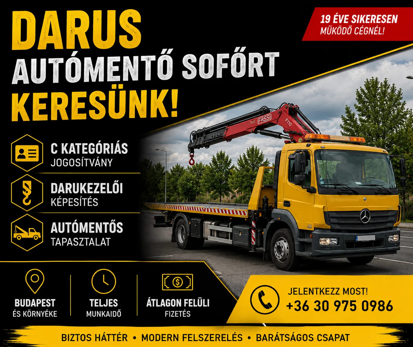 Scas hirdetés darus autómentő sofőr